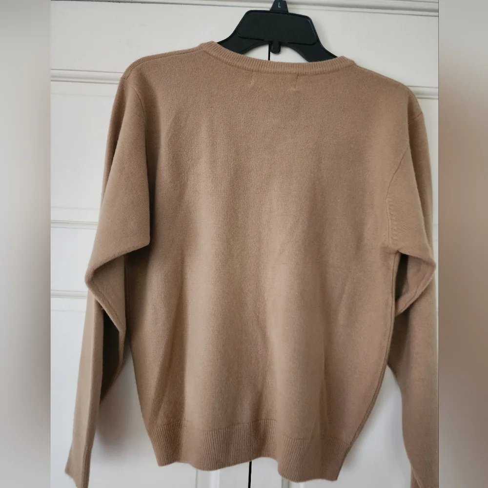 Vintage 80s Cardigan Sweater Preppy Glam Gold Metallic MILANO.New Condition